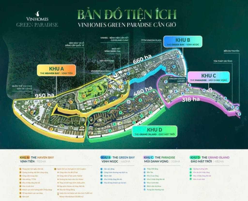 ​Bản đồ quy hoạch chi tiết dự án Vinhomes Green Paradise Cần Giờ 2.870ha