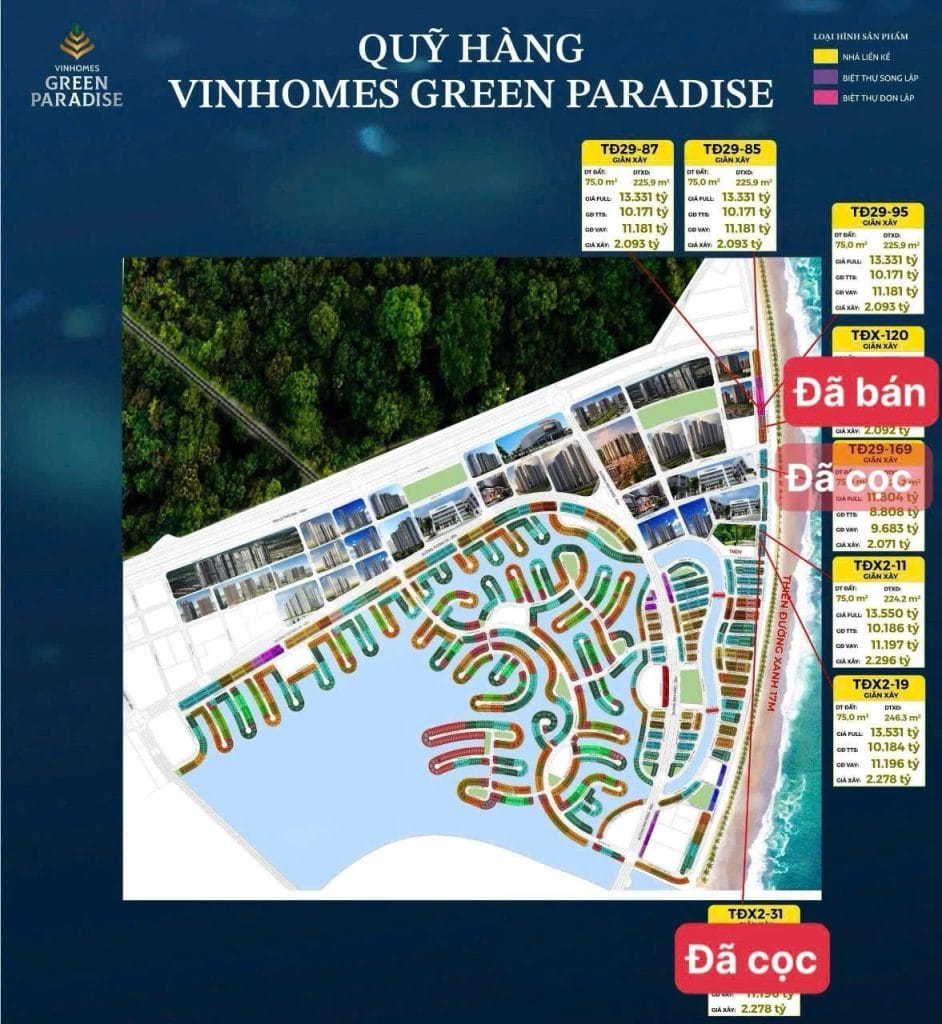 Mặt bằng tổng thể dự án Vinhomes Green Paradise Cần Giờ