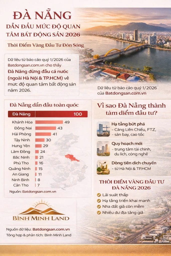 Đà Nẵng dẫn đầu mức độ quan tâm bất động sản 2026 – thời điểm vàng đầu tư sinh lời