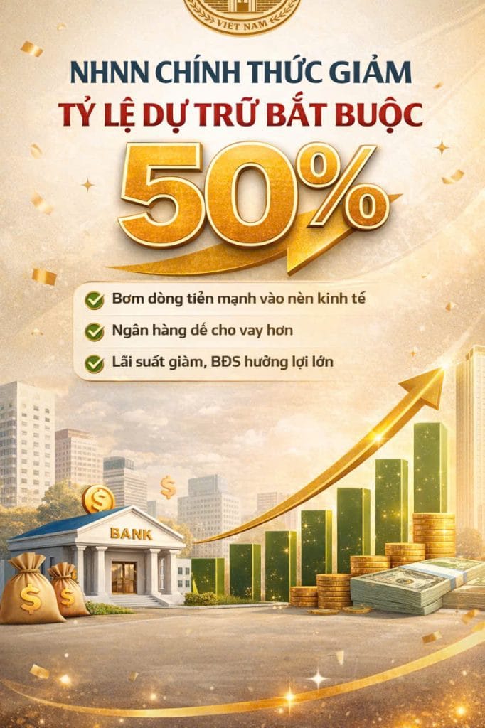 NHNN giảm 50% tỷ lệ dự trữ bắt buộc, thúc đẩy dòng tiền vào nền kinh tế và thị trường bất động sản