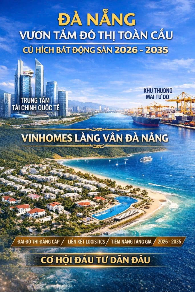 Đà Nẵng vươn tầm đô thị toàn cầu – Vinhomes Làng Vân Đà Nẵng – cơ hội đầu tư bất động sản 2026–2035