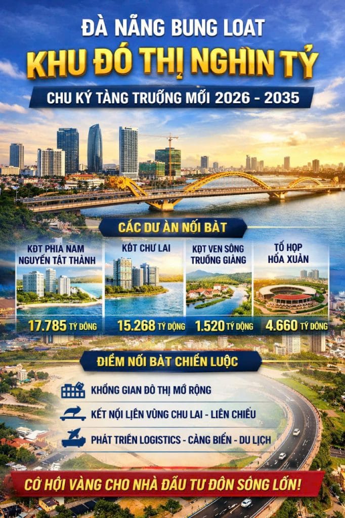 Đà Nẵng bung loạt khu đô thị nghìn tỷ mở chu kỳ tăng trưởng bất động sản mới 2026 – 2035