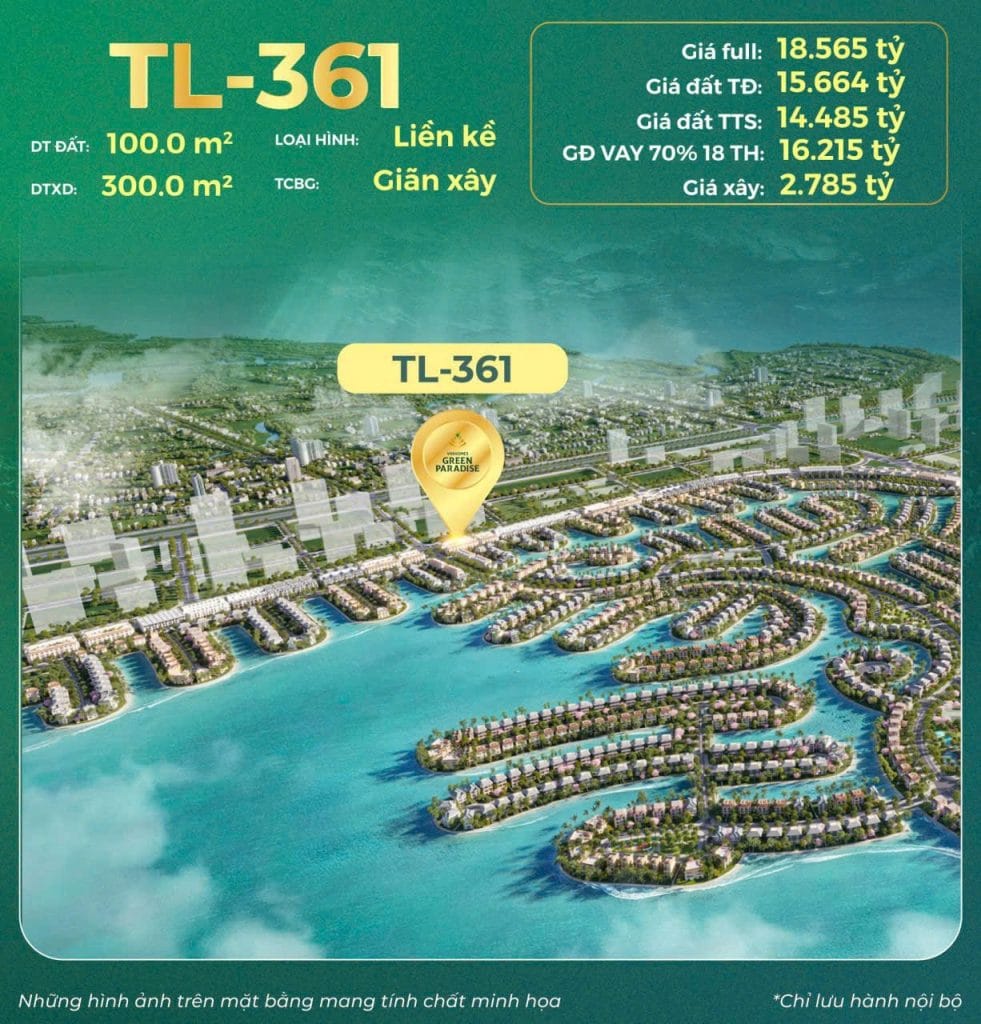 Bảng giá Vinhomes Green Paradise Cần Giờ của tập đoàn Vingroup.
