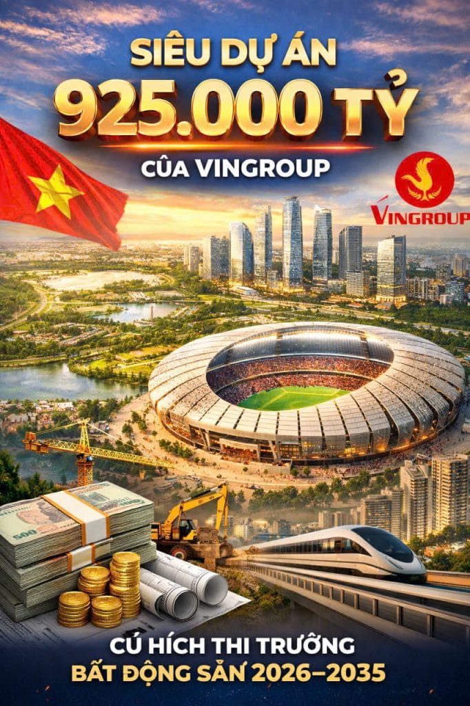 Siêu dự án 925.000 tỷ của Vingroup chính thức chi tiền đền bù, cú hích cho thị trường bất động sản Việt Nam giai đoạn 2026–2035