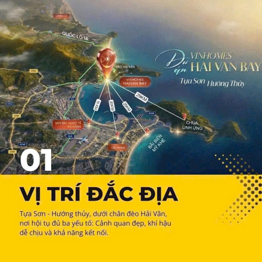 Vị trí dự án Vinhomes Hải Vân Bay Đà Nẵng đắc địa tựa sơn hướng hải