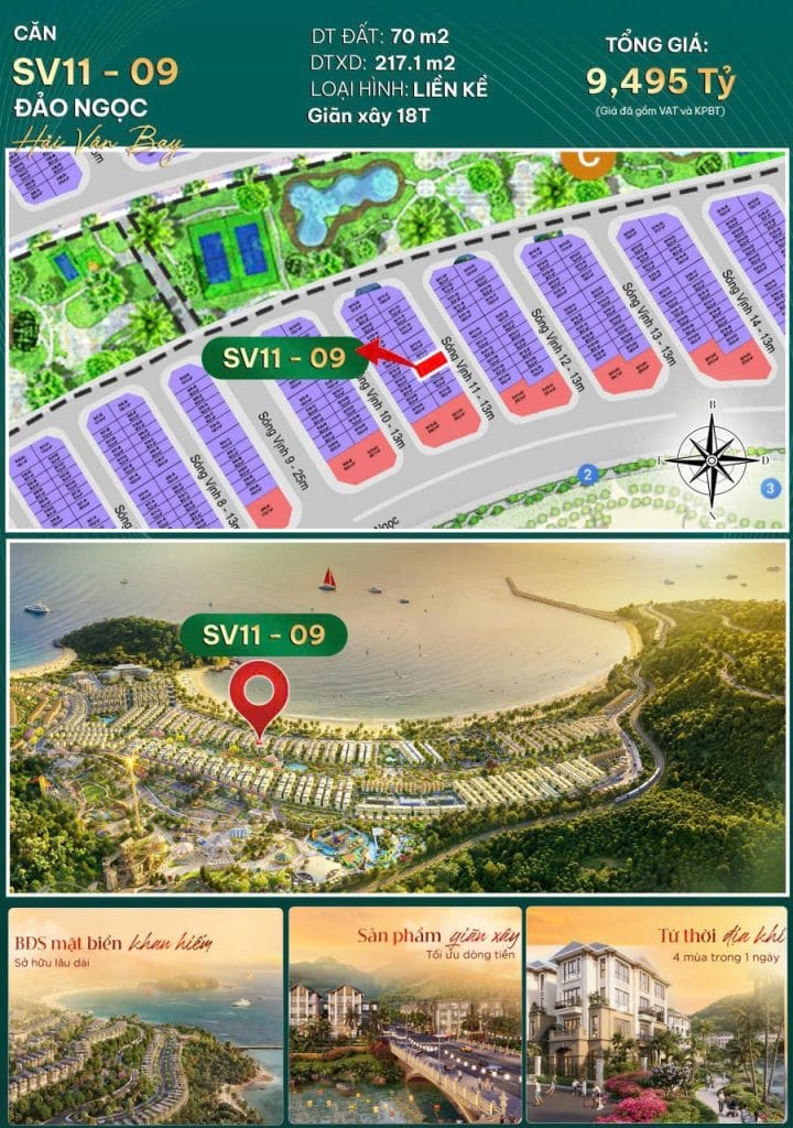 Giỏ hàng Đảo Ngọc Vinhomes Hải Vân Bay Đà Nẵng mới nhất 2026 với quỹ căn liền kề, biệt thự giá tốt từ Bình Minh Land
