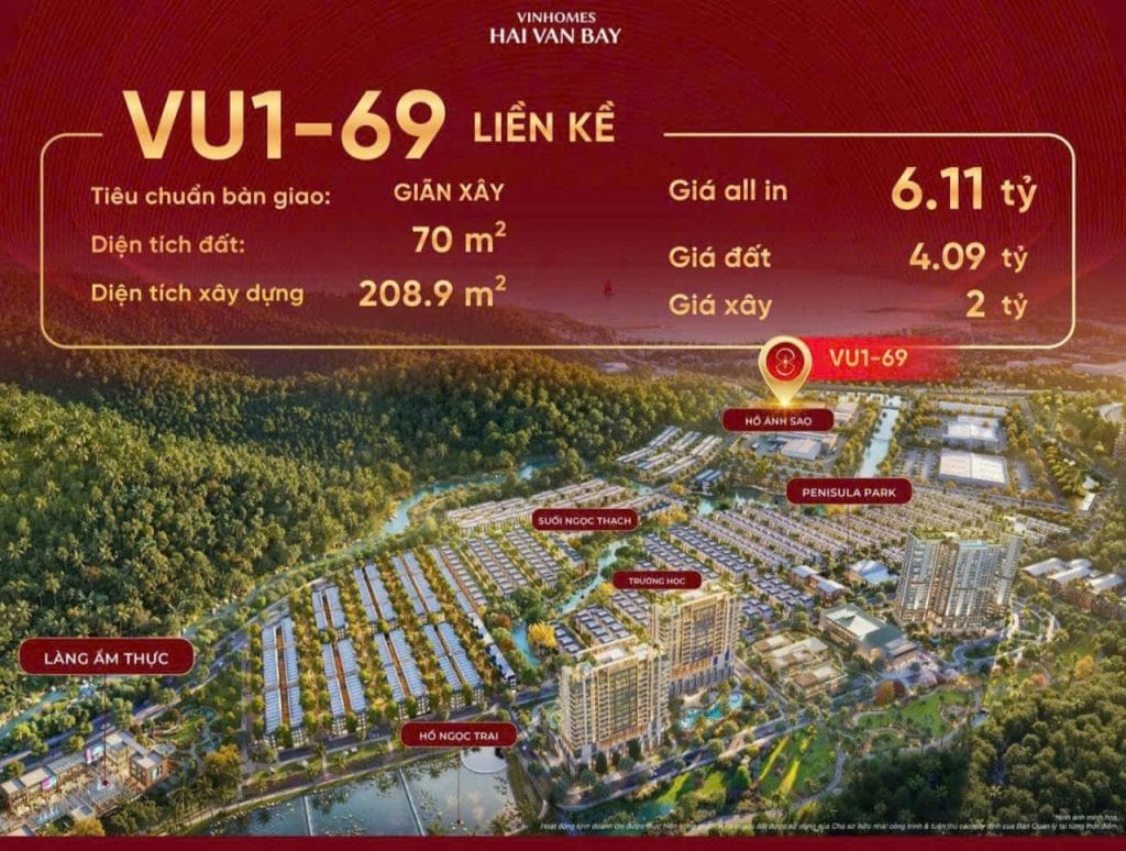 3 Căn Liền Kề Vinhomes Hải Vân Bay Bạch Vân Hợp Khối 15m