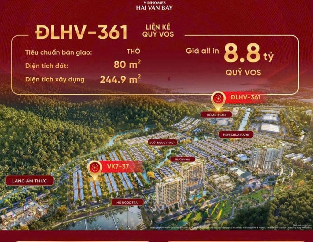 Mở Bán Căn Liền Kề Vinhomes Hải Vân Bay (DLHV-361) - Quỹ VOS Đẳng Cấp