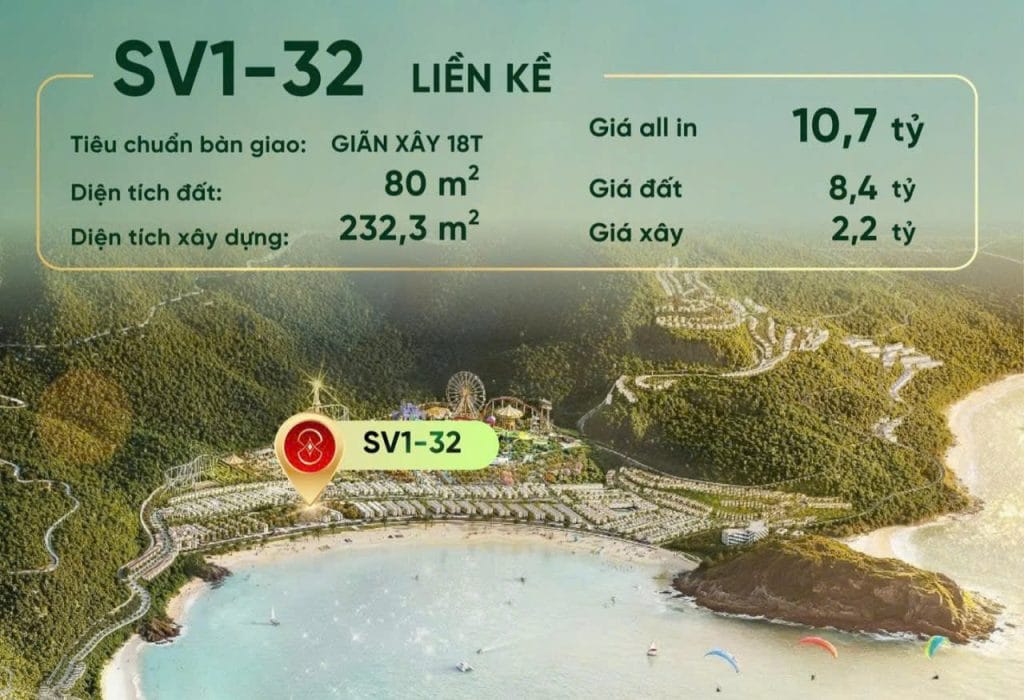 Bán Liền Kề Vinhomes Hải Vân Bay (Căn SV1-30 & SV1-32) - Siêu Phẩm Đầu Tư Biển Đáng Sống Nhất 2026