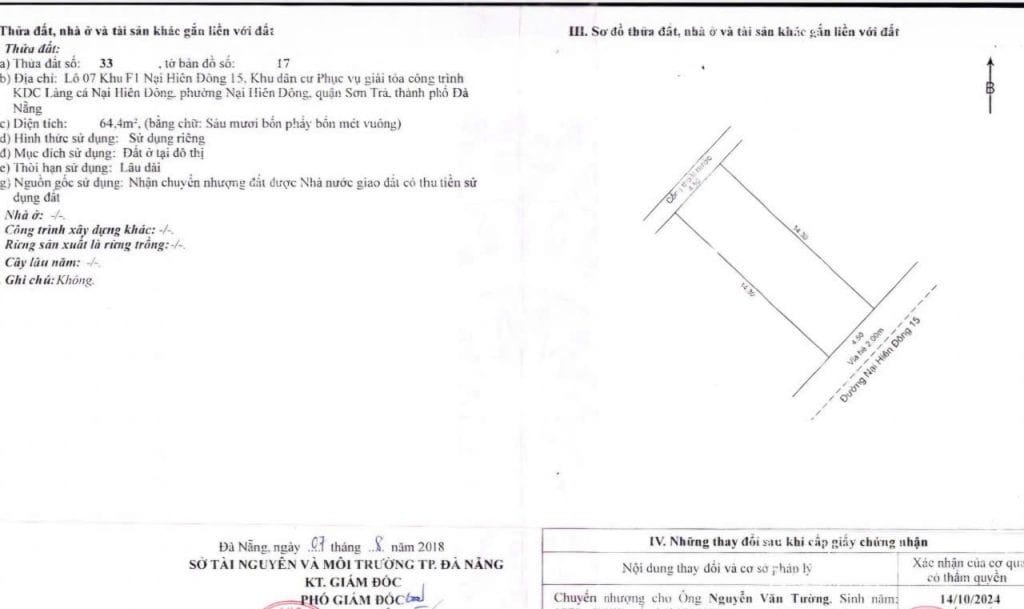 ​Bán Nhà Mặt Tiền Nại Hiên Đông 15 Đà Nẵng – 65m², Giá 5,35 Tỷ